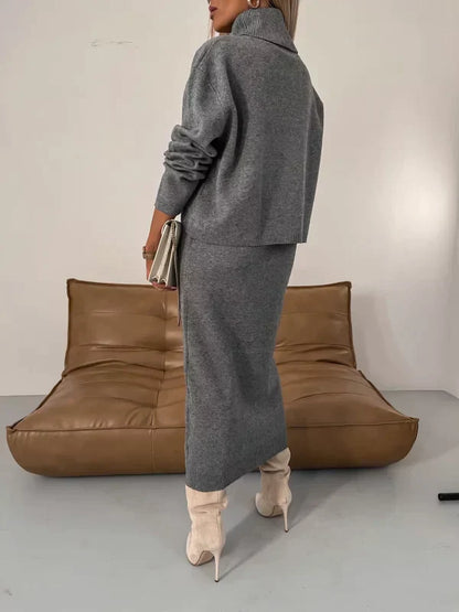 ELENA – MAGLIONE CON COLLO ALTO IN MAGLIA