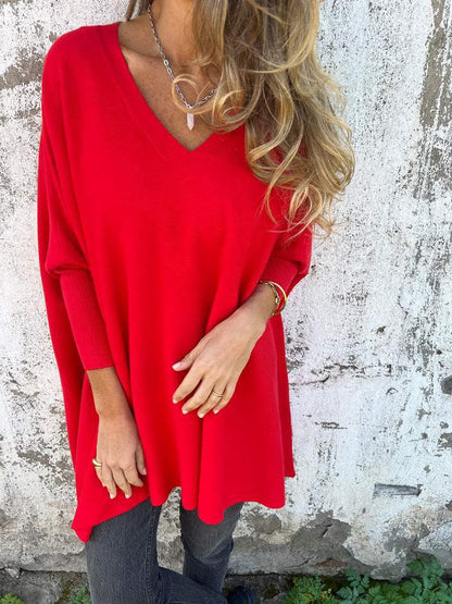 Kyra™ | Maglione Comodo in Maglia con Scollatura a V e Maniche Lunghe