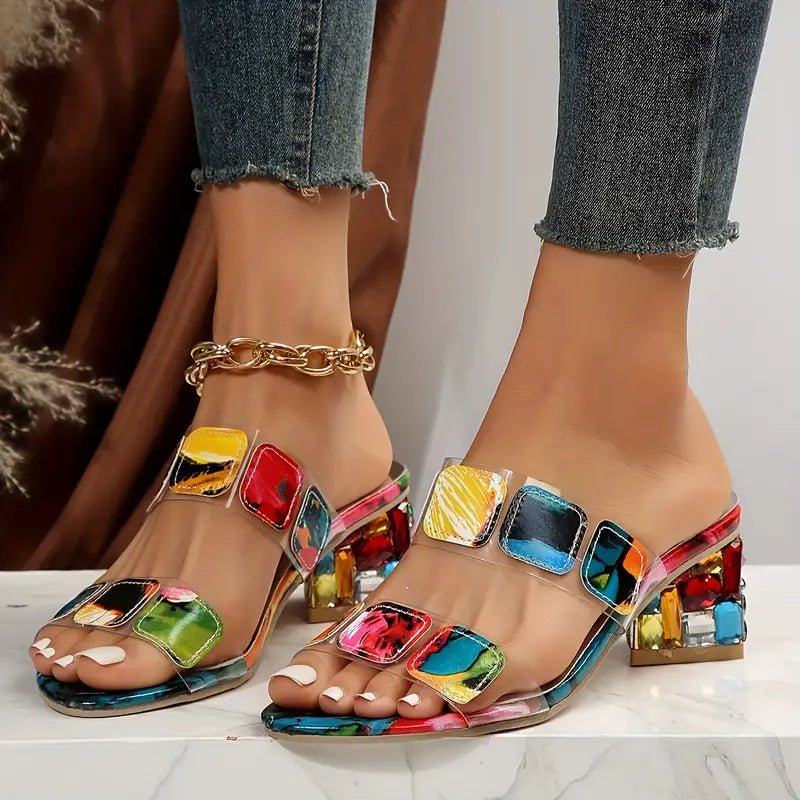 LYMBER – SANDALI CON TACCO A BLOCCO COLORATI