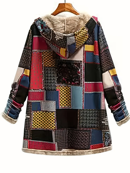 FIONA – GIACCA PATCHWORK CON CAPPUCCIO