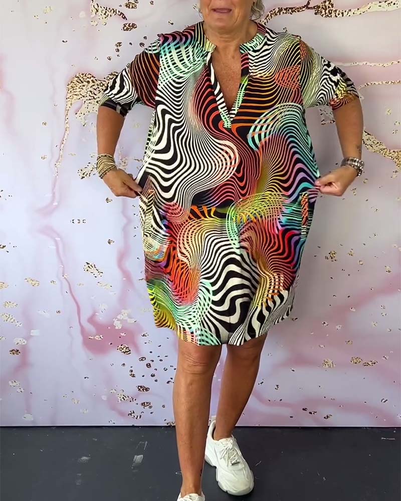 Abigail™ | Vestito colorato con scollatura a V
