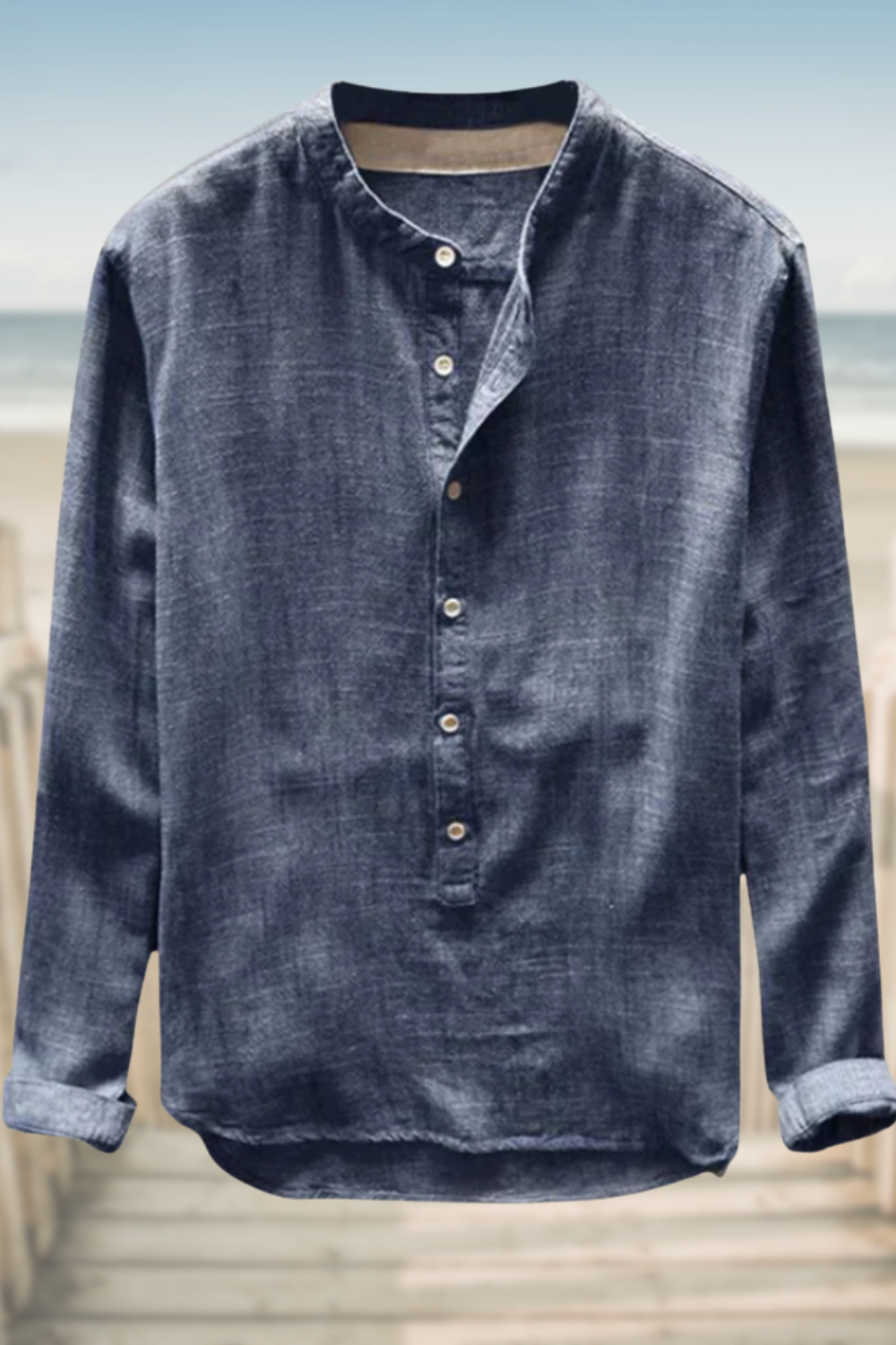 ETHAN – CAMICIA CON COLLETTO MANDARINO RILASSATA