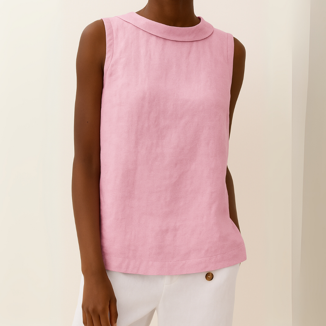 Aya™ | Blusa Senza Maniche con Collo Alto
