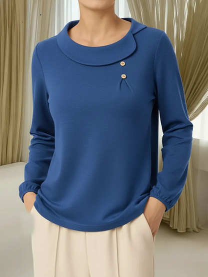 Queliravelle - Top Femminile in Cotone con Collo Peter Pan