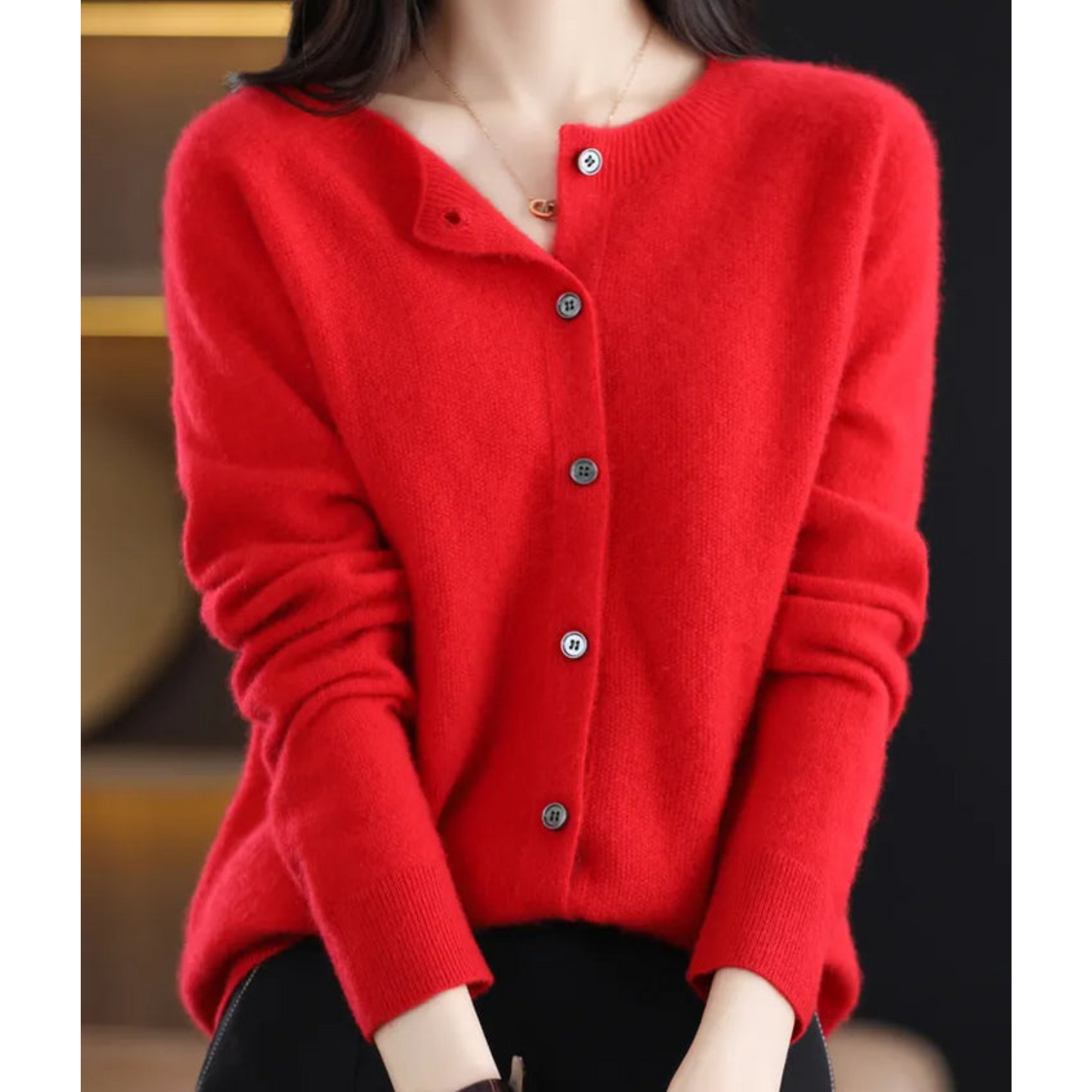 DIANE – CARDIGAN CON COLLO ROTONDO CONFORTEVOLE