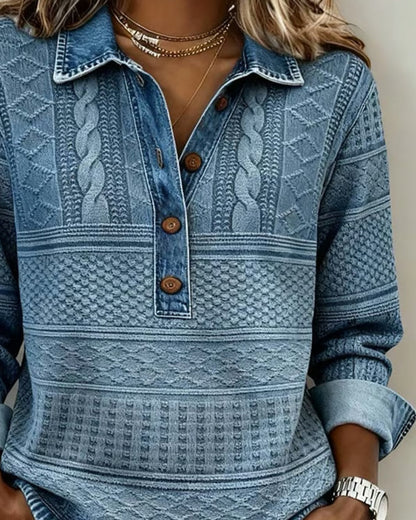 JILLIAN – MAGLIONE IN DENIM STRUTTURATO