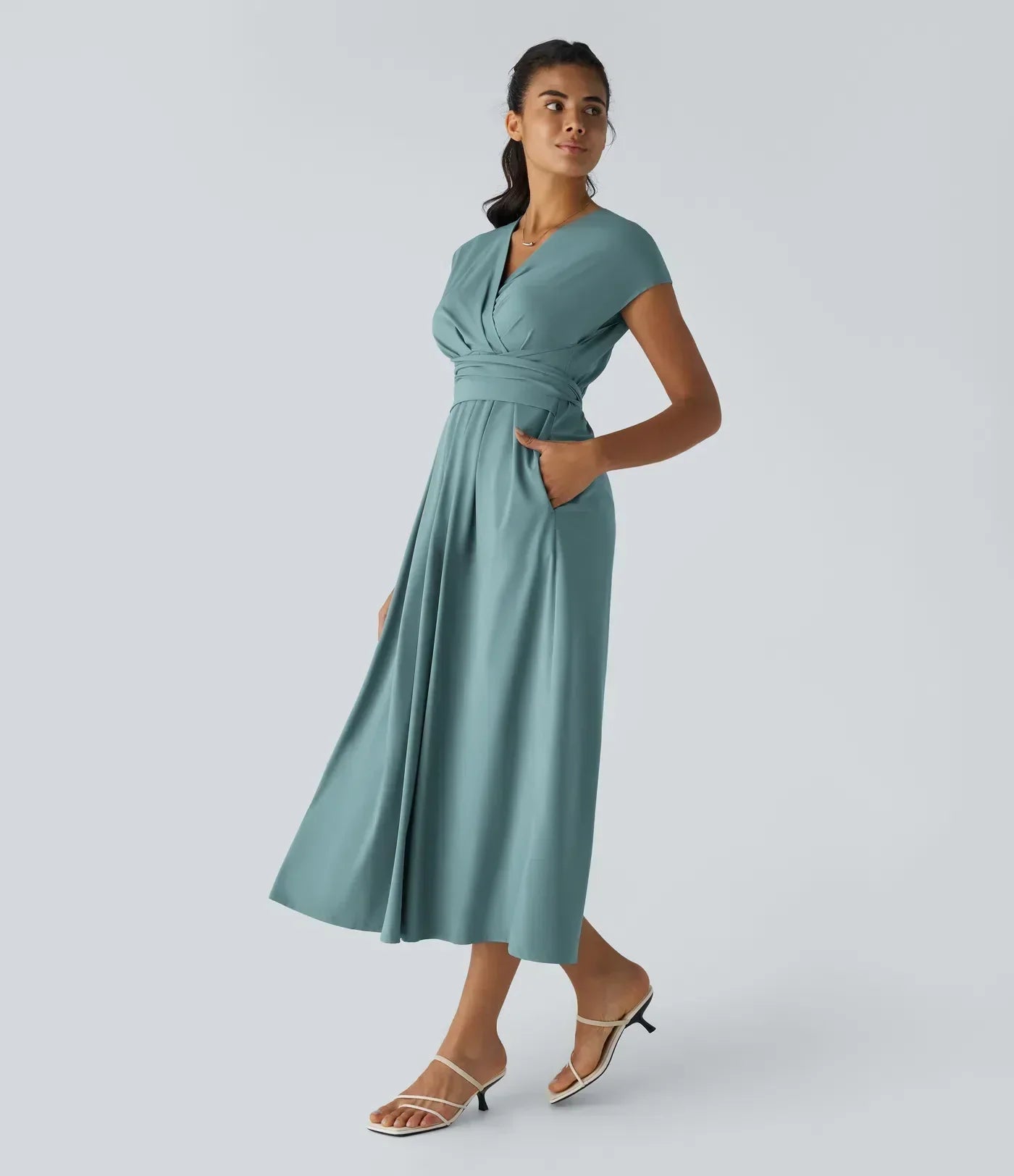 Aimee™ | Maxi abito con vita plissettata