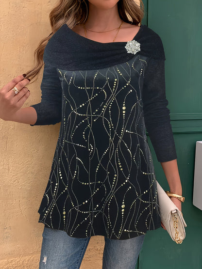 Lunessavine - Elegante Blusa Off-Shoulder con Dettagli Sottile