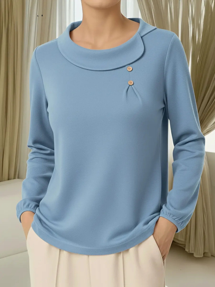 Queliravelle - Top Femminile in Cotone con Collo Peter Pan