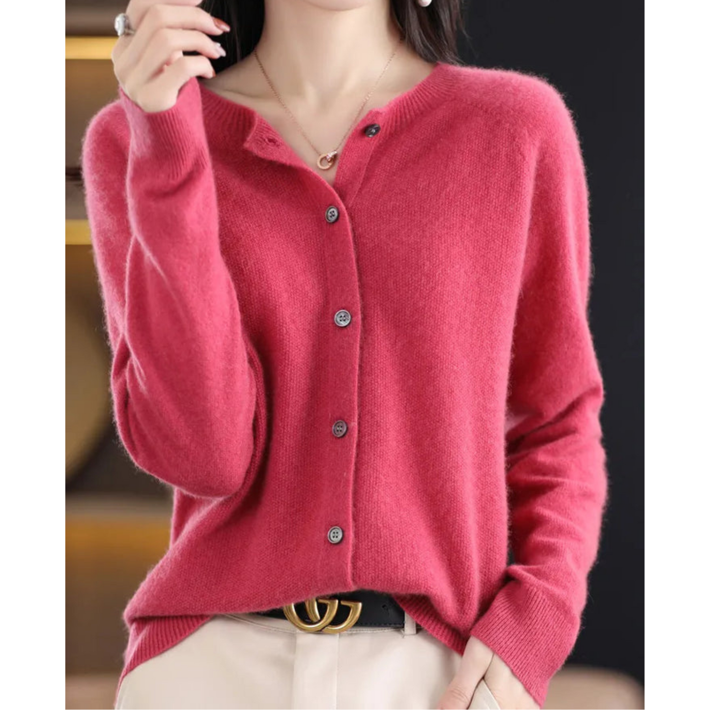 DIANE – CARDIGAN CON COLLO ROTONDO CONFORTEVOLE