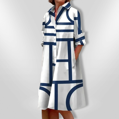 Christel™ | Abito Midi con Motivo Geometrico