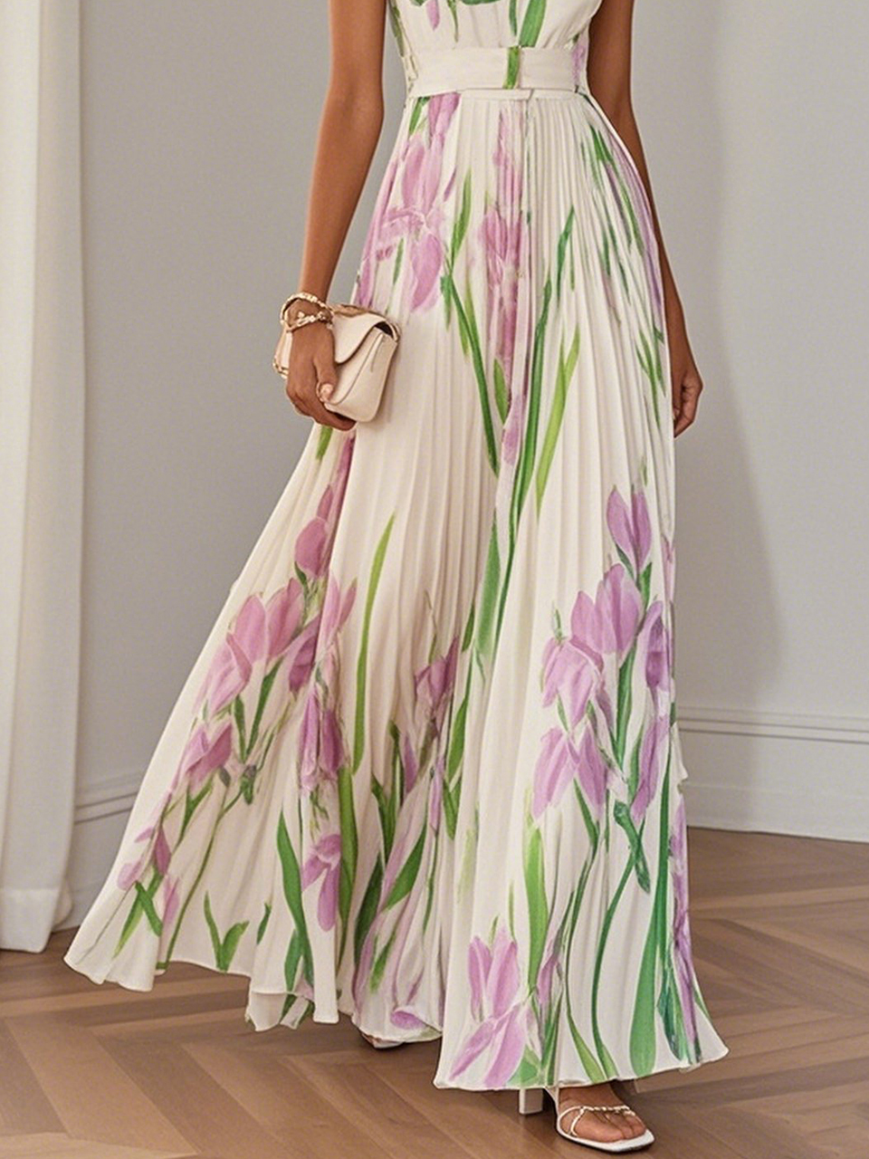 LILA – ELEGANTE MAXIJURK CON FIORI