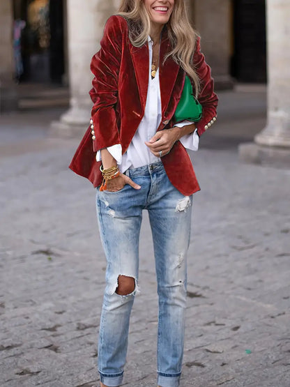 Keet™ | Elegante Blazer in Velluto