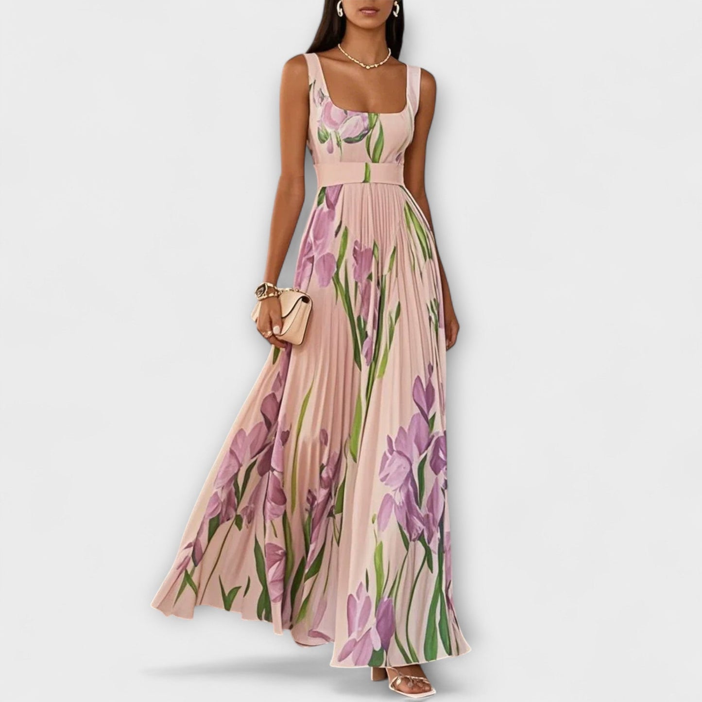 SOFIA – ABITO MAXI FIORITO ELEGANTE