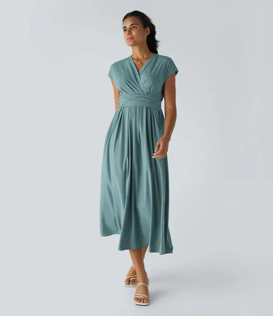 Aimee™ | Maxi abito con vita plissettata