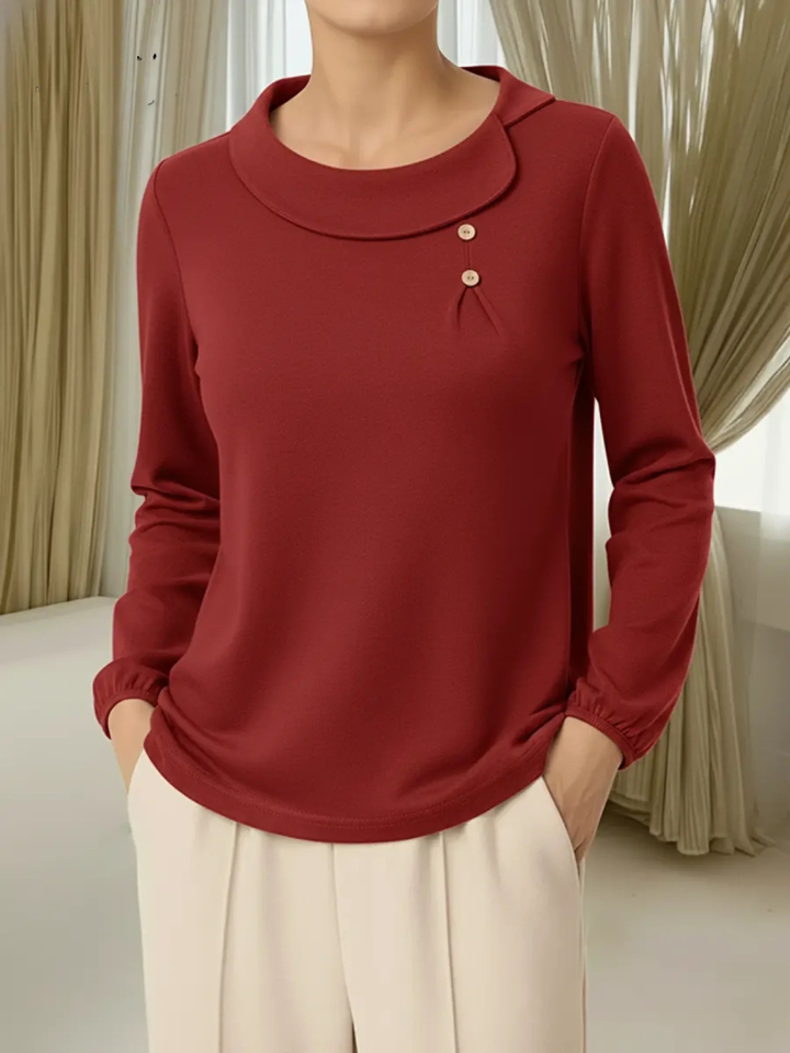 Queliravelle - Top Femminile in Cotone con Collo Peter Pan