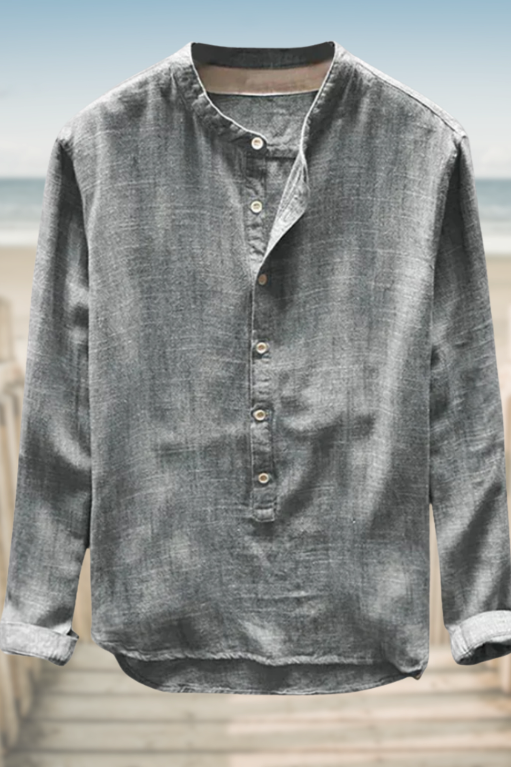 ETHAN – CAMICIA CON COLLETTO MANDARINO RILASSATA