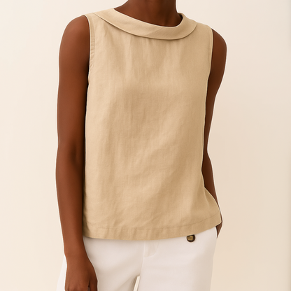 Aya™ | Blusa Senza Maniche con Collo Alto