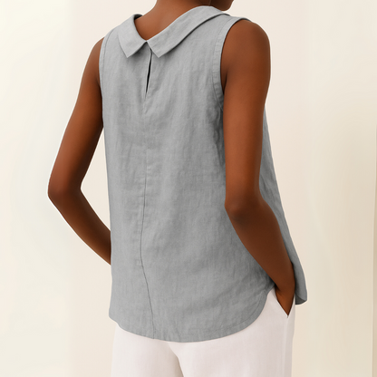 Aya™ | Blusa Senza Maniche con Collo Alto
