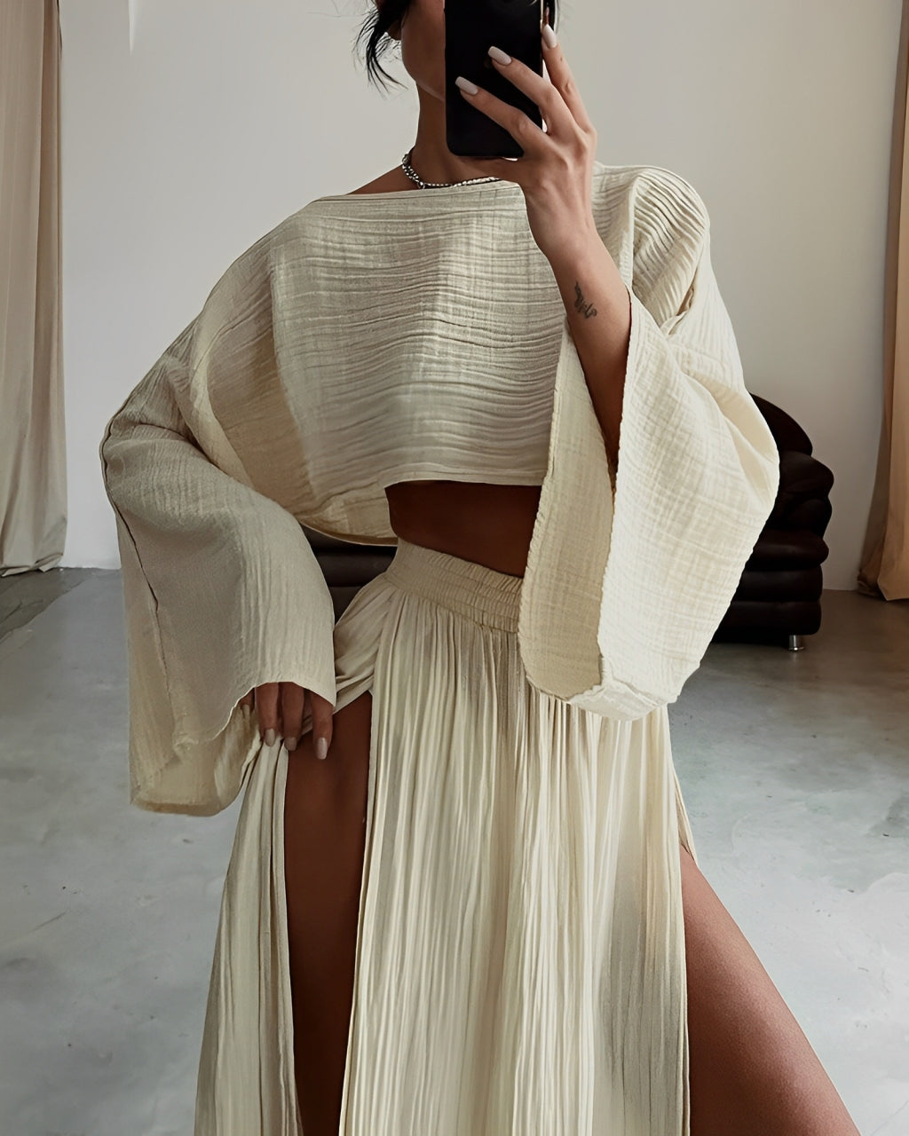 Verena™ | Set elegante in lino a due pezzi