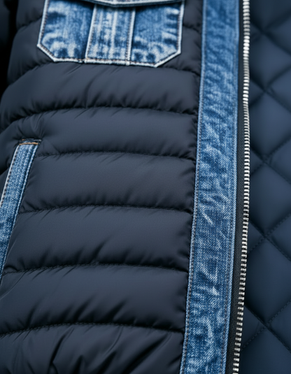 JAKE – GIACCA PUFFER ibrida in DENIM