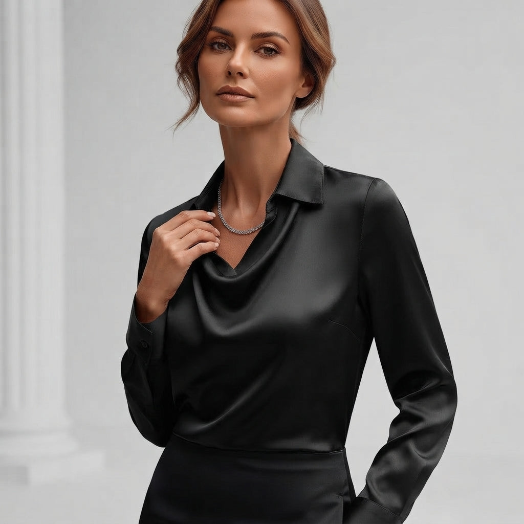 BLUSA SCOLLO DRAPPEGGIATO DA DONNA