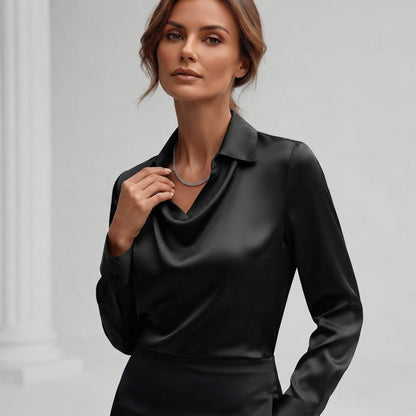 BLUSA SCOLLO DRAPPEGGIATO DA DONNA