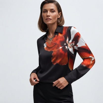 BLUSA SCOLLO DRAPPEGGIATO DA DONNA