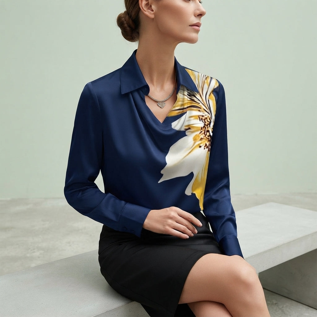 BLUSA SCOLLO DRAPPEGGIATO DA DONNA