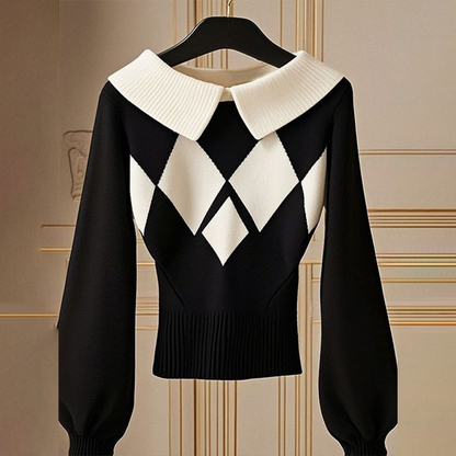 Mirthe™ | Maglione Argyle Lavorato a Maglia