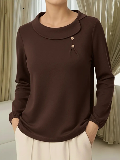 Queliravelle - Top Femminile in Cotone con Collo Peter Pan