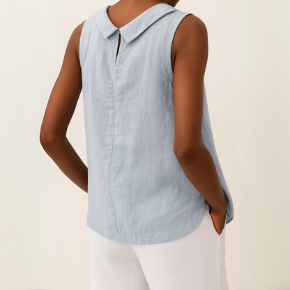 Aya™ | Blusa Senza Maniche con Collo Alto