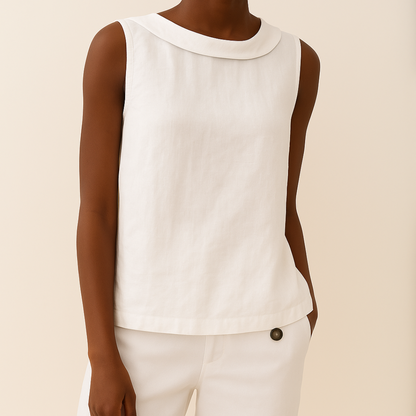 Aya™ | Blusa Senza Maniche con Collo Alto