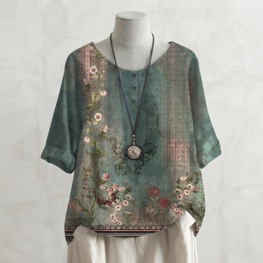 BLUSA VINTAGE A FIORI DA DONNA