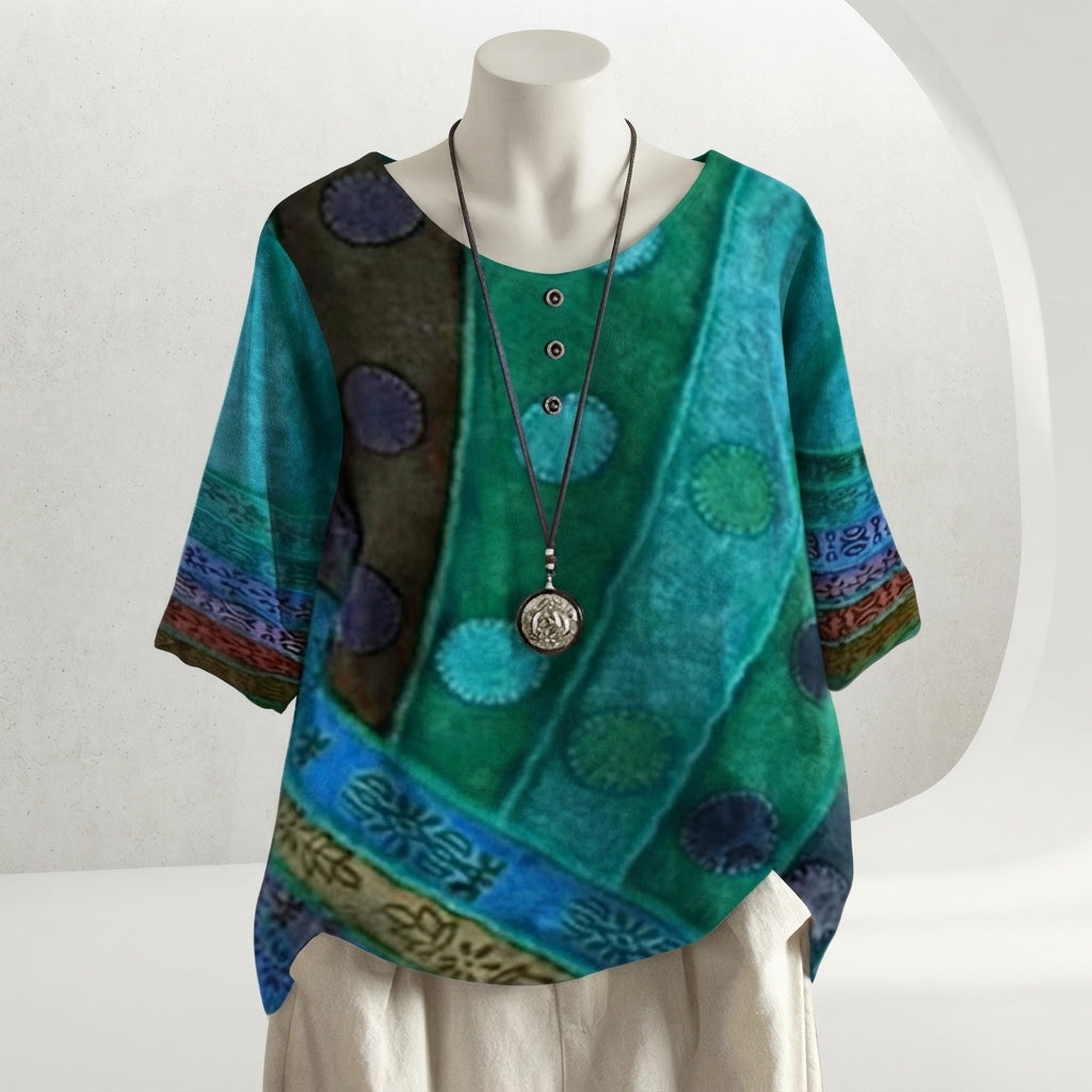 BLUSA VINTAGE A FIORI DA DONNA