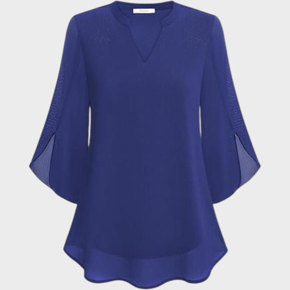 ELENA – BLUSA ELEGANTE CON COLLO A V E ASPETTO ARIALE