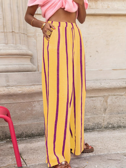 Elvira™ | Pantaloni estivi leggeri a righe con gamba larga