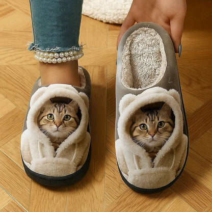 Oravellisse - Pantofole Comode con Motivo di Gatti 3D