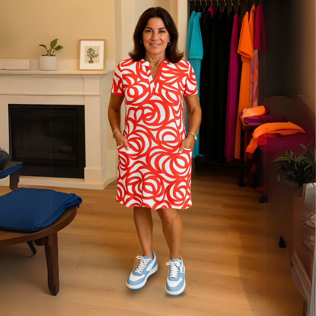 Erna™ | Abito stampato con scollatura a V