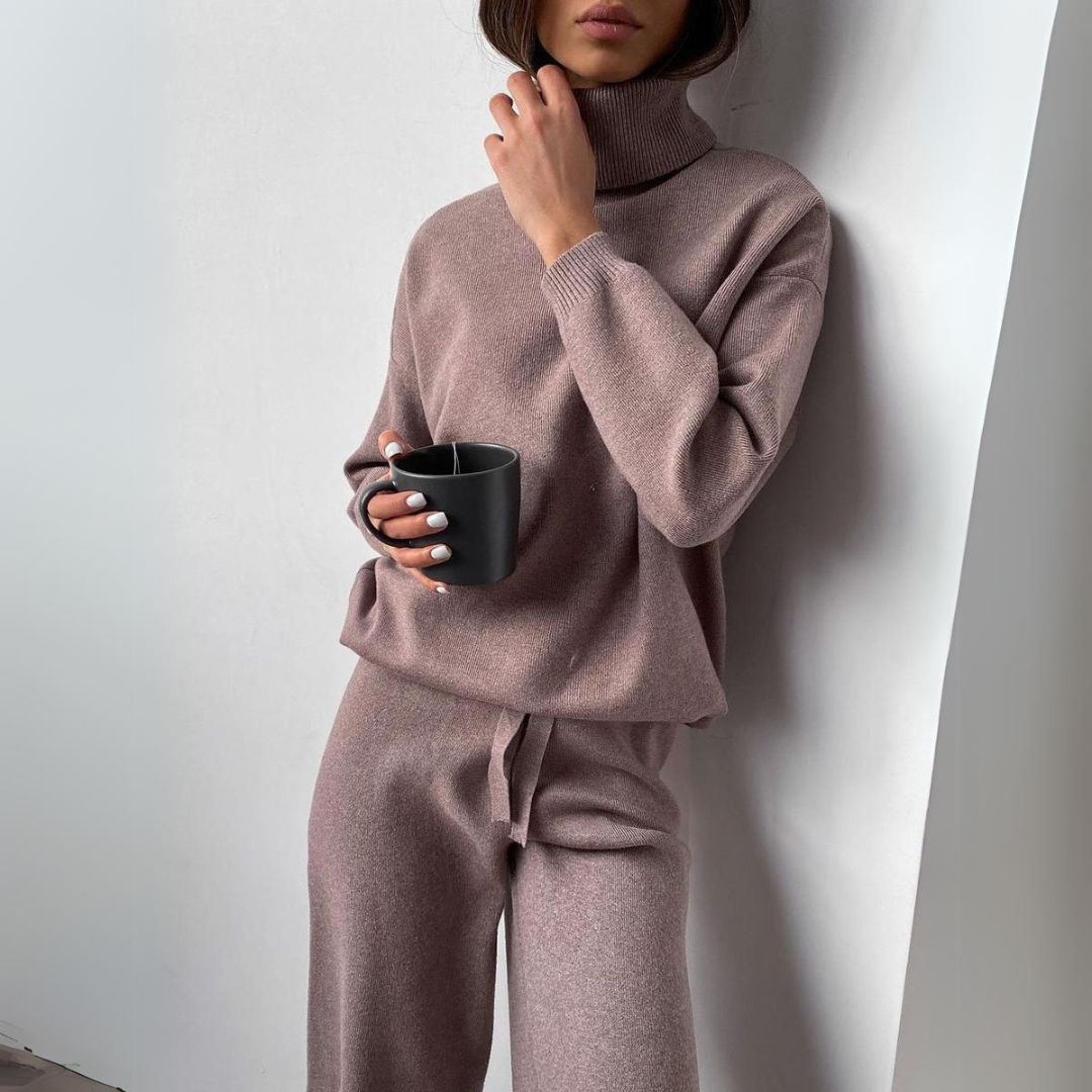 Yara™ | Set di 2 pezzi, maglione con colletto e pantaloni lunghi