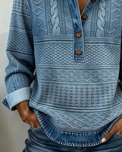 JILLIAN – MAGLIONE IN DENIM STRUTTURATO