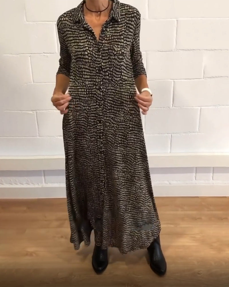 CLARA – ELEGANTE ABITO MAXI A CAMICIA