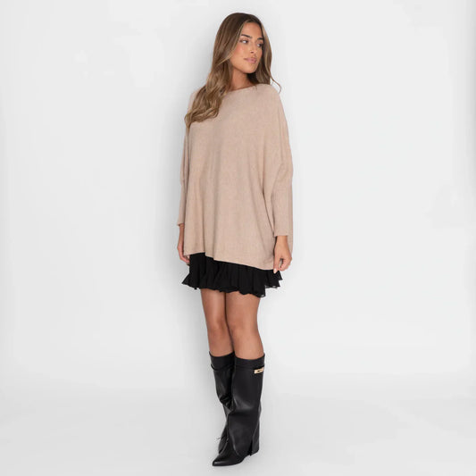 Maglione Oversized Beige - Completamente caldo!