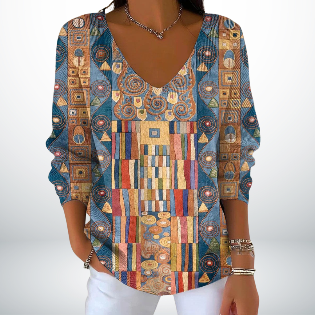 Evelien™ – Elegante Maglione In Maglia con Collo a V