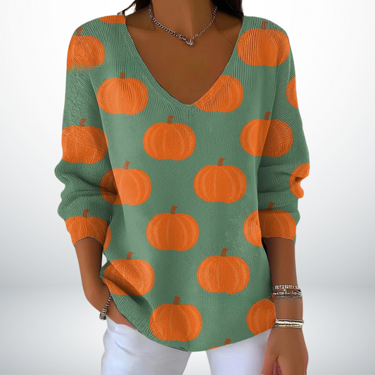 Evelien – Pullover Comodo in Maglia con Collo a V