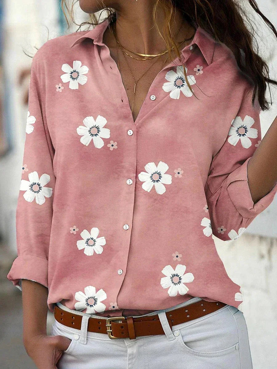 Darya™ | Blusa classica con stampa floreale giocosa