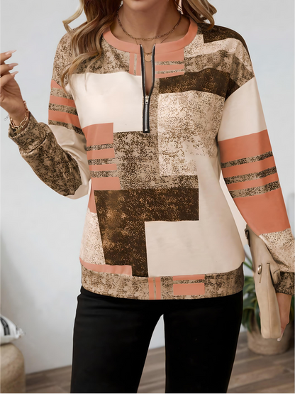 SANDRA – BLUSA ZIP-UP MODERNA