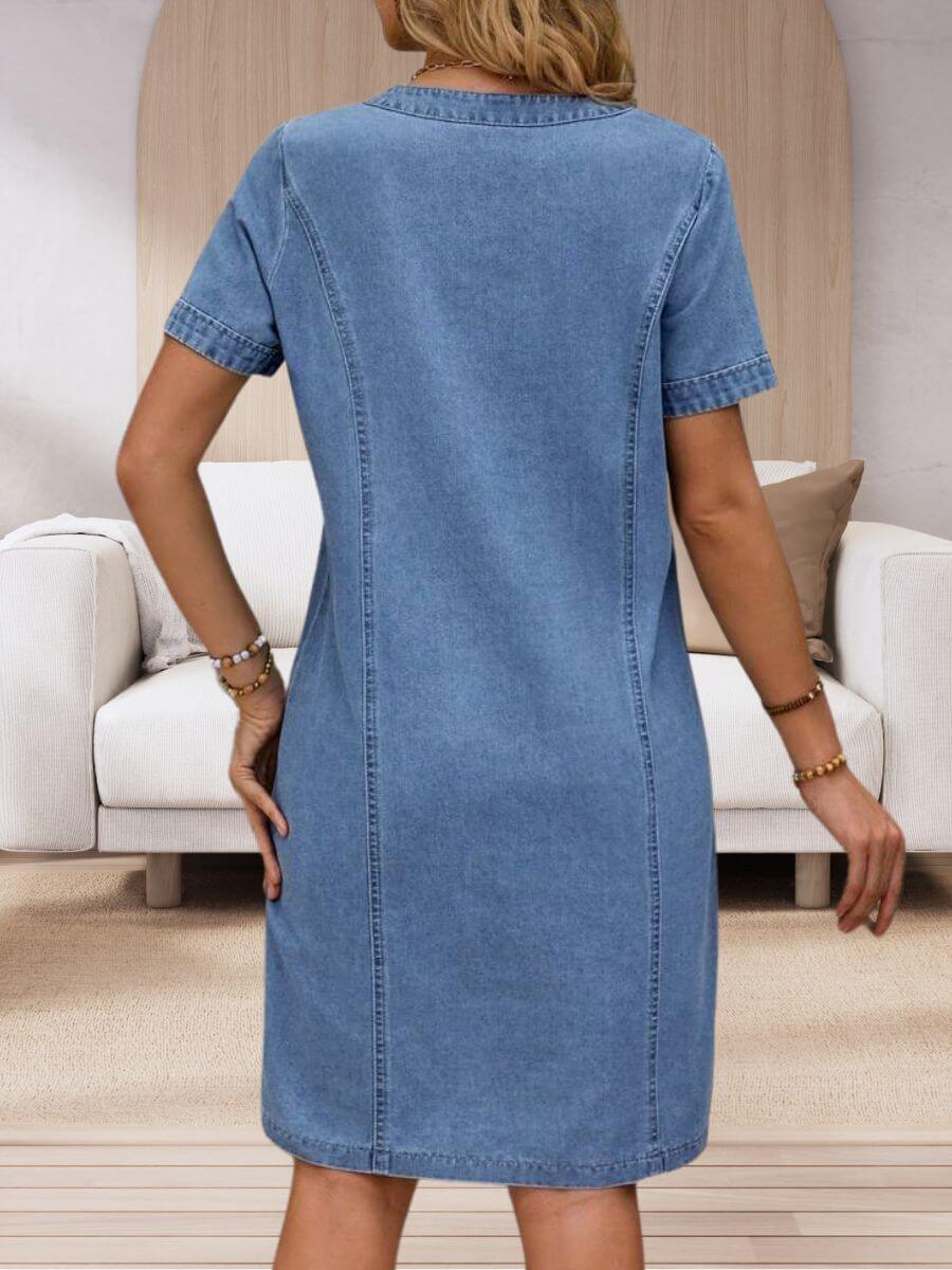 Barbara™ | Abito in denim estivo con scollo a V