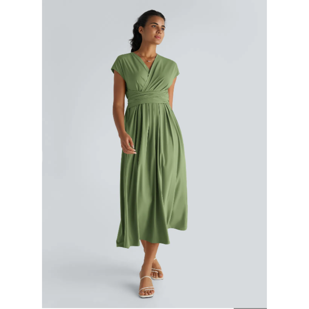 Aimee™ | Maxi abito con vita plissettata