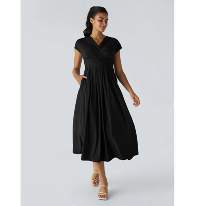 Aimee™ | Maxi abito con vita plissettata